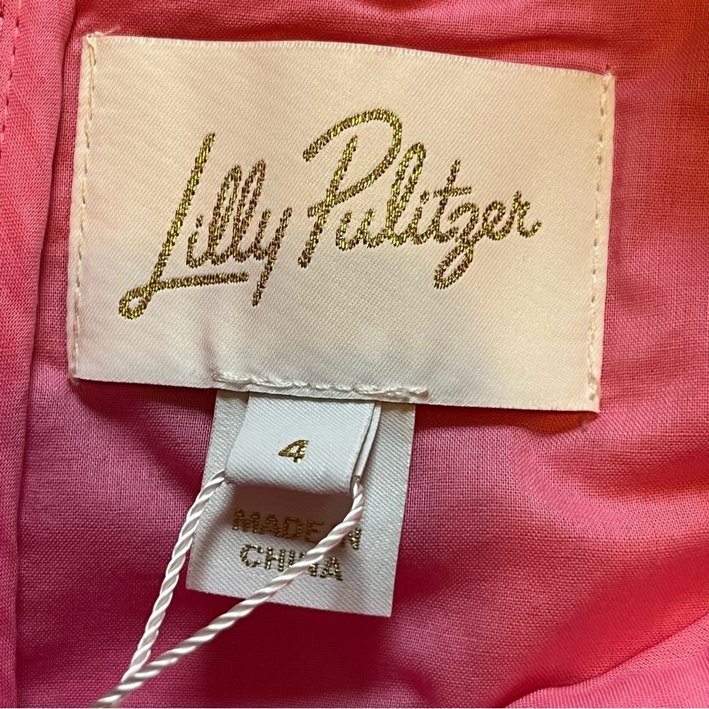 NWT Lilly Pulitzer Mila Shift Dress in Pink & White size four (4) - Picture 5 of 12